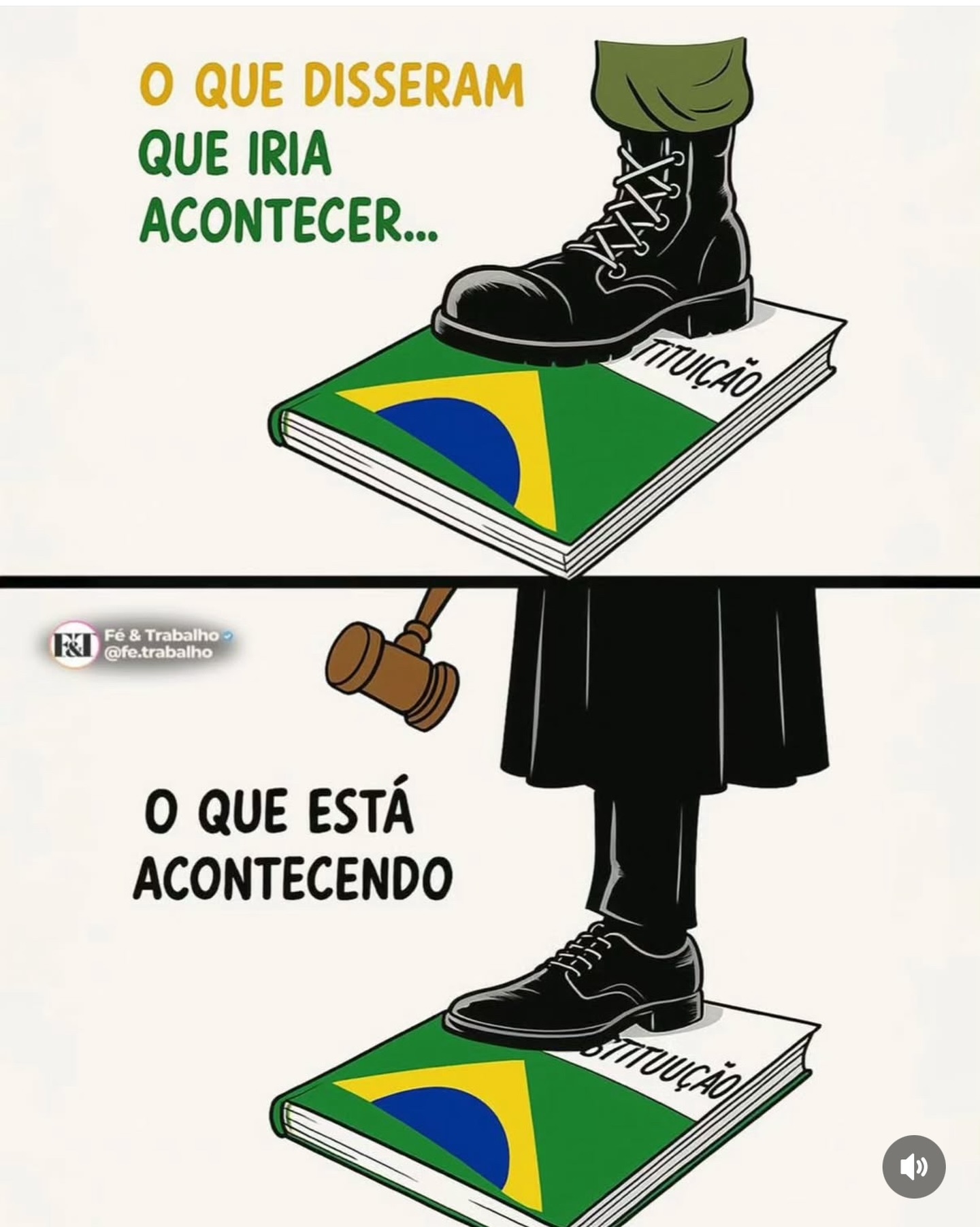 Pode ser uma imagem de texto que diz "O QUE DISSERAM QUE IRIA ACONTECER... ΠςCAO FI POFraao Fé Trabalho @fe.trabalho o QUE ESTÁ ACONTECENDO ΟTTИυRο )"